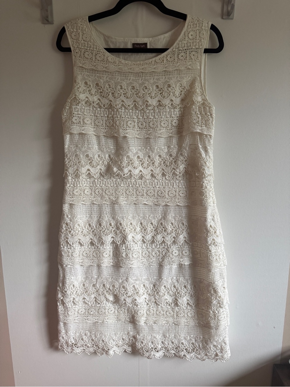 Phase Eight Ivory Cotton Crochet Lace Sheath Dress Size 10 Bridal Cottagecore